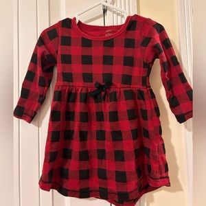 🎅Buffalo plaid toddler dress
